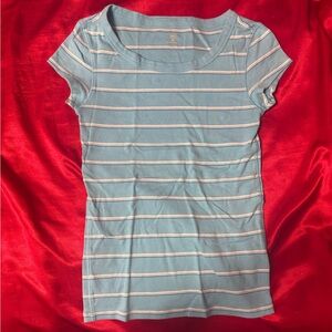 GAP Gray Fitted Polo T-Shirt with Cap Sleeves